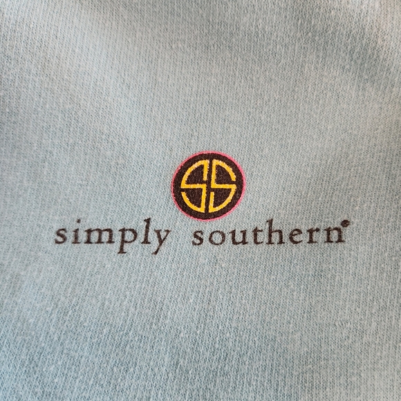 Simply Southern Blue Hoodie Sweatshirt Strong & Courageous Girl Size XL - Picture 5 of 6